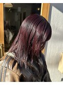 ワインレッドラベンダーグレージュカシスカラー暖色カラー赤髪