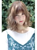 小顔春カラー愛されショートボブヘーゼルブラウン大人可愛い