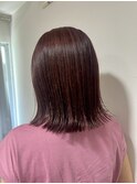 艶髪ピンクブラウン×切りっぱなし