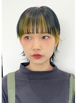 ディーン 岡崎店(DEAN) フェイスフレーミングインナーカラーミニウルフツートンカラー