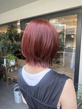 リズム(RHYTHM) 切りっぱなしボブ×チェリーレッド