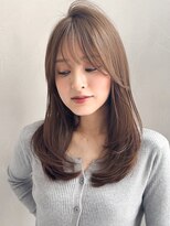 アグノス 青山(Agnos)&nbsp;大人可愛いワンカールくびれヘア暗めカラー前髪イメチェン