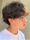 天神大名メンズパーマシャドウパーマシースルーマッシュウルフ