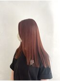 イメチェン/ピンクベージュ前髪ローズブラウンコーラルピンクf21