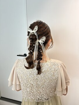 トリッカ シブヤ(TRICCA SHIBUYA) 玉ねぎヘア/編みおろし/ポニーテールアレンジ/結婚式ヘア