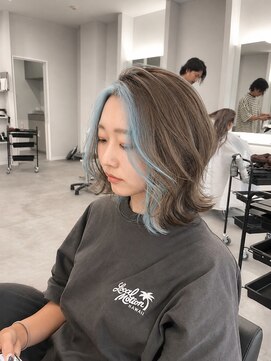 ナンバー 竪町(number+) アイスブルーインナーカラー