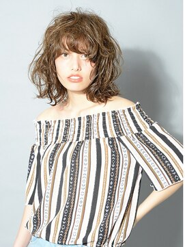 アース 熊本下通店(HAIR & MAKE EARTH) モードな無造作ウェーブ×小顔ミディ【EARTH下通店】