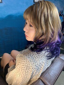 アスイン(asuin) 毛先パープルバレーヤージュ