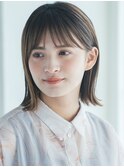 暗髪×ロブ×シースルーバング×オーガニックヘア