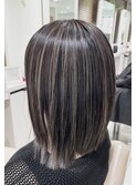 コントラスト白髪ぼかしハイライト