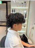 波巻きスパイラルパーマ　波巻きパーマ　メンズパーマ
