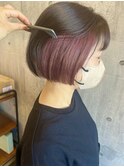 ボブ／インナーカラー