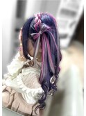 編みカチュリボンヘア