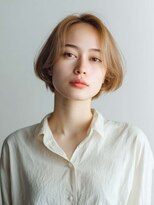 トクテ 高円寺(tokute)&nbsp;くびレイヤーエモージュ前髪モテベージュレイヤーミディ/高円寺