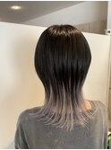 インナーカラー，グレージュ，ウルフカット【草加】
