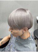 メンズホワイトシルバーアッシュブロンドブリーチダブルカラー