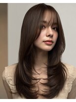 オンク 新宿(onk)&nbsp;黒髪/グレーベージュ/レイヤーロング/前髪パーマ[新宿駅]