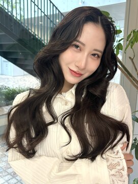 20代30代◎ブリーチ無しグレージュ小顔レイヤー韓国風