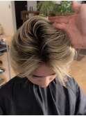 海外ヘアーハッシュカットレイヤーカットハイライトカラー