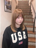 シュガー 盛岡(SUGAR)&nbsp;◯ ブリーチ ダブルカラー　まろみベージュ　レイヤーカット ◯