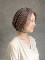 ラベルムバイエーケー(La Belleme by AK) 明るい白髪染め×前上がり上品ボブ