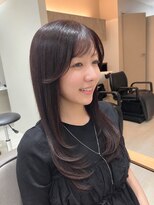 ヒョンミョン ライズバイレボ 取手店(hyon myon/RISE by REVO)&nbsp;レイヤーカット/ボルドーブラウン【取手/取手駅】
