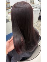 アルビス(ALBIS) 縮毛矯正+カラーで艶っぽワインレッド