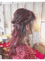 カリラ(CAOLILA)&nbsp;レッドオレンジとディープベージュのふわふわロング