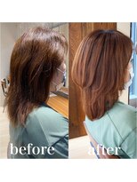 アフロート ギンザ(AFLOAT GINZA)&nbsp;大人かわいい外はね鎖骨ミディアムミストバング20代30代40代50代