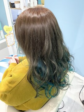 ワクヘアー(WaKu hair) インナーカラー×ミントグリーン