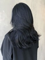 アルバム 池袋(ALBUM)&nbsp;ブルーブラック毛流れレイヤーカット_ヘアツートンカラ_ba380341