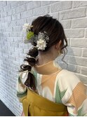 卒業式ヘアアレンジ お呼ばれアレンジ 結婚式ヘアセット