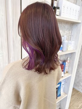 キャアリー(Caary) 福山Caaryインナーカラー塩基性バイオレット秋冬デザインカラー