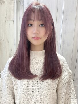 レイラバイアフロート 吉祥寺(Lila by afloat) 顔まわハッシュカット/ピンクベージュ／10代20代30代ウルフ