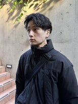 ジェノ(JENO by apish)&nbsp;メンズ/マッシュパーマ/ウルフ/アッシュブラック/カルマパーマ