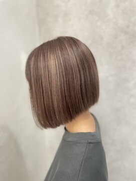 ヘアサロン グローリー(glory) ボブ。　コーラルピンク！