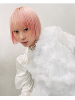 レコ 渋谷(LECO)&nbsp;ペールピンクとミニボブヘア