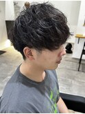 メンズマッシュパーマニュアンスパーマスパイラルパーマ刈り上げ