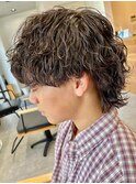 波巻きパーマメンズパーマメンズヘアツーブロックツイストパーマ