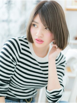 モッズヘア 越谷(mod's hair) 艶髪グレージュカラー透明感切りっぱなしボブh3越谷20代30代40代