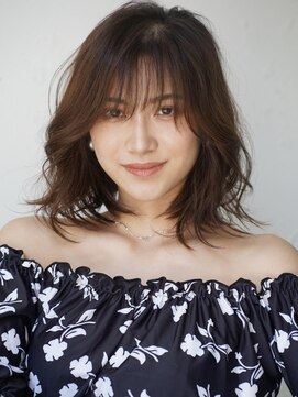 ロミー 本厚木(ROMMY.) レイヤーカットフェミニン◎ミディアムレイヤー前髪あり髪質改善