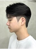 メンズセンターパートニュアンスパーマ毛流れ縮毛矯正刈り上げ