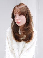 アルバム 渋谷パルコ(ALBUM)&nbsp;前髪カットダブルカラー顔周りレイヤー韓国ヘアロング_F0781