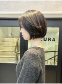 縮毛矯正とコテワンカール大人ショートボブ/髪質改善も◎表参道