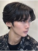 メンズセンターパート×ニュアンスパーマ