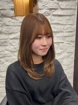 アンダーバーホワイト 広島 並木店(_WHITE)&nbsp;ミディアムレイヤー/顔まわりカット/ブリーチなしWカラー