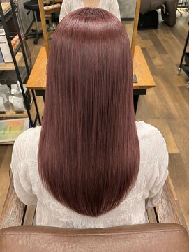 コレスト(Corest) 縮毛矯正 ピンクブラウンカラー
