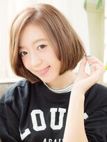 ヘアーズ ロッソ テラス(hair's ROSSO TERRACE)&nbsp;【鶴見】ベージュカラーワンカールショートボブ☆[30代40代50代]