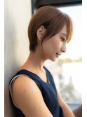かき上げシルバーカラーサイドグラデーションスリークショート