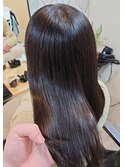 髪質改善トリートメントでセミロングストレート